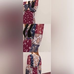 Maeve for Anthropologie quarter Sleeve Patchwork Bohemian Dress- Woman’s Small